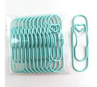 12pcs Cute Paper Clips, Mini Heart Shaped Paper Clips, Pastel Color Papers Clips with Rust Resistant Vinyl Coating for Office School and Home Desk Organizing (Green)