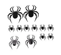 12pcs D Spider Wall Stickers for Halloween Party Black PVC