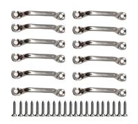 12pcs Deck Loop Pad Eye 2.36inch Long 316 Stainless Steel Bimini Boat Top PAD Eye Eye Straps, Tie Down, Kayak Deck Loops