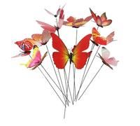 12pcs Decorations DIY 3D Stakes Sizes Of Ornament Home Flower Floral Supplies Tea Party Wedding Easter Spring Summer Fall 24pcs Set Garden 10inch Banners And Signs (Red, One Size)