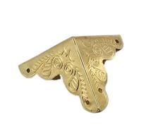 12pcs Decorative Antique Brass Bronze Golden Silver Jewelry Chest Wine Gift Box Wood Case Corner Protector Cover Guard(Golden)