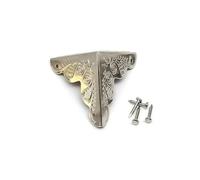 12pcs Decorative DIY Jewelry Chest Wine Box Wooden Case Iron Metal Corner Protector Guard Bronze Antique Brass Golden Silver(Silver)