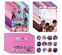 12PCS Demon Party Invitations Kids, Party Invites Cards with Envelopes and Stickers, Birthday Cards Birthday Invitations for Kids Girls