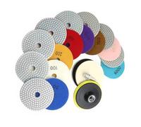 12Pcs Diamonds Polishing Disc Diamonds Polishing Pad Grinding Pad with Backing Plate Grinding Disc for Tiles Marble Resin Bonded Discs