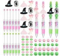 12Pcs Dinosaur Adventure Beadable Multicolor Pen 4-in-1 Ballpoint for School Project Party Witch Princess Gifts