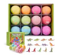 (12pcs) Dinosaur Bath Bombs Set: 12 Pack Bath Bombs with Surprise Dinosaur Inside, NaturalBubble Bath Fizzers, Christmas Birthday Gifts HappyEaster
