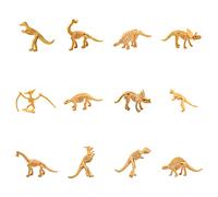 12Pcs Dinosaur Skeletons Assorted Dinosaur Skeleton Toy Figures Dino Bones Educational For Science Play Dino Sand Party Decorations (A, One Size)