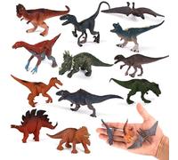 12PCS Dinosaur Toys for Boys, Realistic Dinosaur Animal Figures with T-Rex, Triceratops, Stegosaurus, Pterosaur, Plastic Animals Toys for 2 3 4 5 Year Old Kids Educational Play and Party Favors