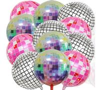 12Pcs Disco Ball Balloons 22 Inch Party Balloons, Disco Ball Decorations Birthday Decorations Balloon Round Party Decorations, Shiny and Unique for 70s 80s 90s Party Balloon