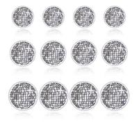 12pcs Disco Ball Iron on Patch, 3 Sizes Disco Ball Embroidered Applique Funny Western Embroidered Iron on Patches for DIY Clothes Shoes Bags Hats
