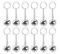 12PCS Disco Ball Keychain, Silvery Mini Keychain for Taylor Swift Party Favors, Keychain Small Silver Disco Ball Accessories for 70s 80s Disco Party Supplies Halloween Christmas Party Decorations