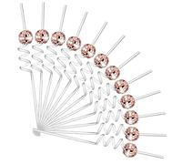 12pcs Disco Ball Straw,Mirror Ball Plastic Curved Straw Disco Decorative Straws,Cocktail Straws Birthday Party Bar Straw for Home Party Wedding Birthday Bar (Rose Gold)