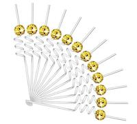 12pcs Disco Ball Straw,Mirror Ball Plastic Curved Straw Disco Decorative Straws,Cocktail Straws Birthday Party Bar Straw for Home Party Wedding Birthday Bar (Gold)