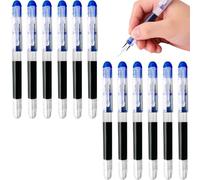 12PCS Disposable Fountain Pens Set,Smooth Writing Fountain Pen with Quick-Drying Blue Ink,Ink Smooth Writing Fountain Pens,Pens Multipack,Fine Nib for Sketching, Calligraphy and Doodling,Blue