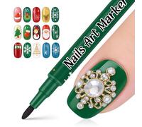 12Pcs DIY Christmas Nail Art Pens, Water-Based Easy-to-Use Nail Painting Brushes For Fine Drawing & Coloring