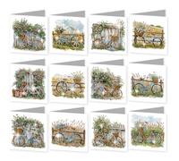 12pcs DIY Diamond Art Painting Greeting Cards Diamond Painting Blank Art Card Kit with Envelopes for Adult, Festival Craft Gift for Mother's Day Valentine's Day Thanksgiving & Special Occasion