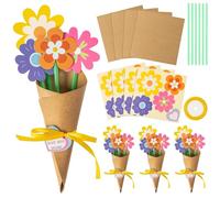 12pcs DIY Flower Bouquet Craft Kit - DIY Floral Paper Crafts -Teacher's Day, Mother's Day Thankful Gift Birthday Gifts - Origami/Paper Craft - School Classroom Craft Supplies