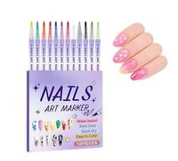 12Pcs DIY Nail Art Painting Brushes, Fine Tip Nail Art Pens With Long-Lasting Vivid Color, Easy To Use For Beginners & Professionals
