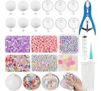 12pcs DIY Stress Ball Kit - 6cm Thickened Silicone Blank Stress Ball Skins, Diy Custom Squeeze Toys Set With Transparent And White Empty Shells For Adults Sensory Crafting (A-12PCS)