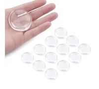 12Pcs Door Stopper, Silicone Transparent Round Door Handle Protectors, Self Adhesive Wall Protector Door Handle Stopper Bumper Pads, Rubber Door Stop for Indoor Wall Fridge Cabinets
