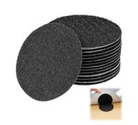 12Pcs Double Sided Sticky Pads Heavy Duty Hook and Loop Dots Reusable Self Adhesive Dots Tapes Round Sticky Pads Back Velcro Fastening Pads for Carpets Mats Craft Photo DIY, 4cm x 4cm Black