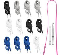 12Pcs Drawstring Replacement Kit, 22.8 Inches Replacement Drawstring Cord with Easy Threader And 2Pcs Clips, Ideal for Hoodie Shorts Sweatpants Sweatshirts Jackets Drawstring, Cords for DIY Repairs