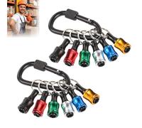 12pcs Drill Bit Holder Keychain 1/4 Inch Hex Shank Screwdriver Bit Holder