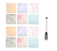 12pcs Dry Erase Sticky Notes Reusable Removable Writing Notes with A Pen for Wall Fridge Mirror Desk