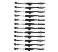 12PCS Dual Ended Foldable Brow Brush and Lash Spoolie Makeup Tool | Artificial Fibre Plastic Handle, Angled Tip, Lightweight Portable Design, Travel-Ready for Salons and Subways