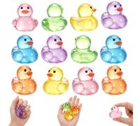 12Pcs Duck Squishy, Colourful Floating Ducks for Bath Time and Sensory Play, Engaging Party Favours with Random Colour Selection, Great for Home and Travel
