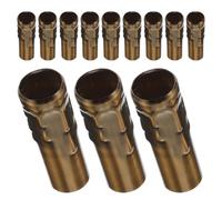 12pcs E14 Metal Candle Sleeve Replacement Brown 3 Inch | Tool-free Install Metal Iron Material with Ornate Tear Pattern Surface, for Antique Lighting and Sconces