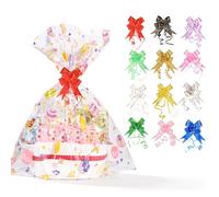 12PCS Easter Cellophane Basket Wrap Bags,Large Clear Cellophane Wrap for Gifts & Basket Wrapping, Bunny & Egg Designs (Clear 2, 61 * 76cm)