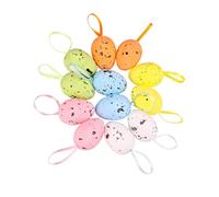 12pcs Easter Decorations, Easter Egg Decoration Tree Ornaments Set, 4CM Colorful Hanging Easter Eggs for Tree, Nature Green Basket Stuffers Egg Bulk for Home Party Spring Window Party Decorations