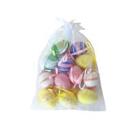 12pcs Easter Solid Colour Eggs Hanging Ornaments - Foam Egg Decorations for Tree, Basket Filler, Party Table Setting, DIY Craft Supplies (3-4cm)