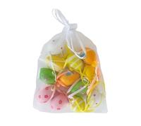 12pcs Easter Solid Colour Eggs Hanging Ornaments - Foam Egg Decorations for Tree, Basket Filler, Party Table Setting, DIY Craft Supplies (3-4cm)