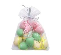 12pcs Easter Speckled Eggs Hanging Ornaments - Foam Easter Egg Decorations for Tree, Basket Filler, Party Table Setting, DIY Craft Supplies (3-4cm)