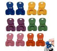 12pcs Easy Tab Opener, Drink Can Protector Cap, Beverage Barricade Can Complete Covers for Pop, Beer, Soda, Coke, Drink Ring Pull Cans Plastic Manual Lifters Tin Clips Aid for Picnic Party