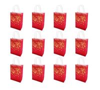 12pcs Elegant Hotfoil Paper Bags For Festives Gift Wrapping And Event Giveaways Handheld Food Packaging Bag With Handle Gift Packaging Bags