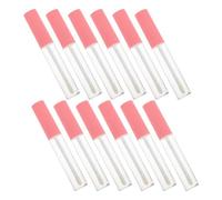 12pcs Empty Lip Gloss Tube Containers 10ml Refillable Pink Cap | Plastic Wand Bottle, Body for Level Checks, Travel Kits and Sample Sharing