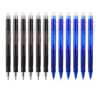 12Pcs Erasable Gel Pens, 0.5mm Fine Point Gel Erasable Ink Pens with Eraser Make Mistakes Disappear, Black and Blue, Smooth Writing Pen Precision Comfort Grip Writing Pen for School Office Exams