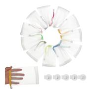 12PCS Exfoliating Soap Mesh Saver Pouch Bag and 5 PCS Transparent Spring Cord Plastic Lock for Shower Face Washing,Easy to Bubble and Store Small Soap (Colorful Drawstring)