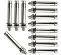 12PCS,Expansion Screw Bolts M6-304 Stainless Steel External Hex Nut Sleeve Anchor Bolt Heavy Duty Fixing Anchors(M12x150)