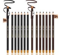 12PCS Eyebrow and Eyeliner Pencil Kit with Built-in Dual Sharpener - Waterproof, Long Lasting Performance, Ideal for Fine Lines, Brow Shaping and Precise Eye Definition (Black & Deep Brown)