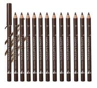 12Pcs Eyebrow & Eyeliner Pencil Set - Waterproof & Smudge-Proof Brow Pen - Long-Lasting Smooth Application Ultra-Fine Tip for Natural Precise Definition Coffee Color for Daily Makeup