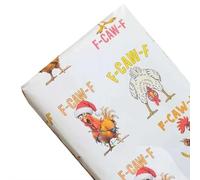 12Pcs F-Caw-F Funny Chicken Christmas Wrapping Paper,Farm Animal Chicken Wrapping Paper,Sarcastic Farm Gift Wrap,Merry Clucking DIY Craft Gifts Wrap Supplies for Celebration Holiday Decoration Total