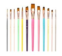 12pcs Face Paint Brushes Set, Aesthetic Pastel Artist Paintbrushes for Body Face Painting Brushes, Professional Artists Paint Brushes for Acrylic Watercolour Oil Gouache Halloween Cosplay Makeup