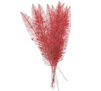 12pcs Fake Christmas Leaves Decor Plastic Red Leaf Ornaments