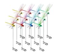 12PCS Fake Dragonfly Clip, Realistic Flying Motion Garden Dragonfly Clips, Waterproof Outdoor 3D Decorative, Longevity, Wall Decorations with Easy Attachment for Outdoor Use