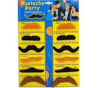 12Pcs Fake Moustache - Moustache Fancy Dress - Stick On Moustache - Self-Adhesive Black, Brown & Blonde Moustaches for Adults & Kids - Masquerade Party, Birthday & Costum