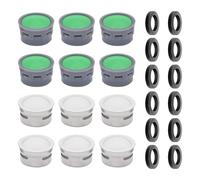 12Pcs Faucet Aerators, Water-Saving Tap Water Filter Inserts, Faucet Aerator with Sealing Gaskets, Nozzle Replacement Parts for Kitchen & Bathroom Sink Taps